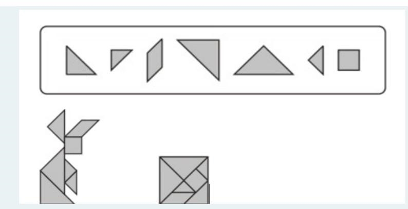 The same seven pieces shown on the top were used to make two different figures as-example-1