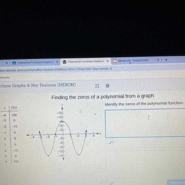 Identify the zeros of the polynomial function .-example-1