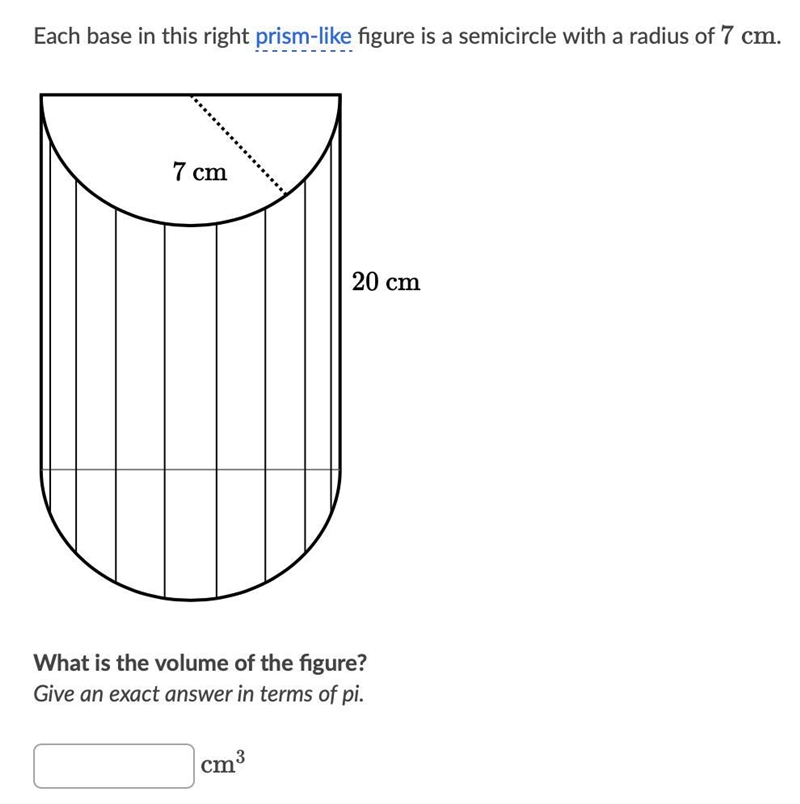 What is the volume of the figure in terms of pi?-example-1