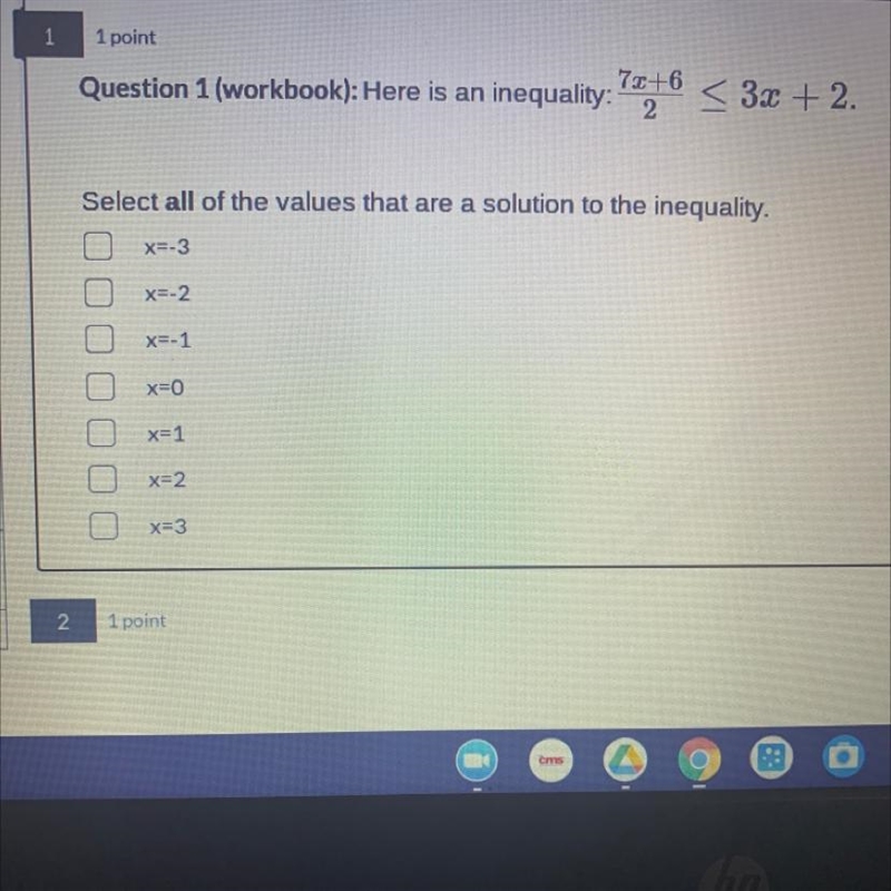 Here is an inequality: 7x+6/2<3x+2-example-1