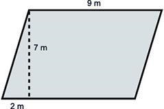 The area of the parallelogram below is ____ square meters.-example-1