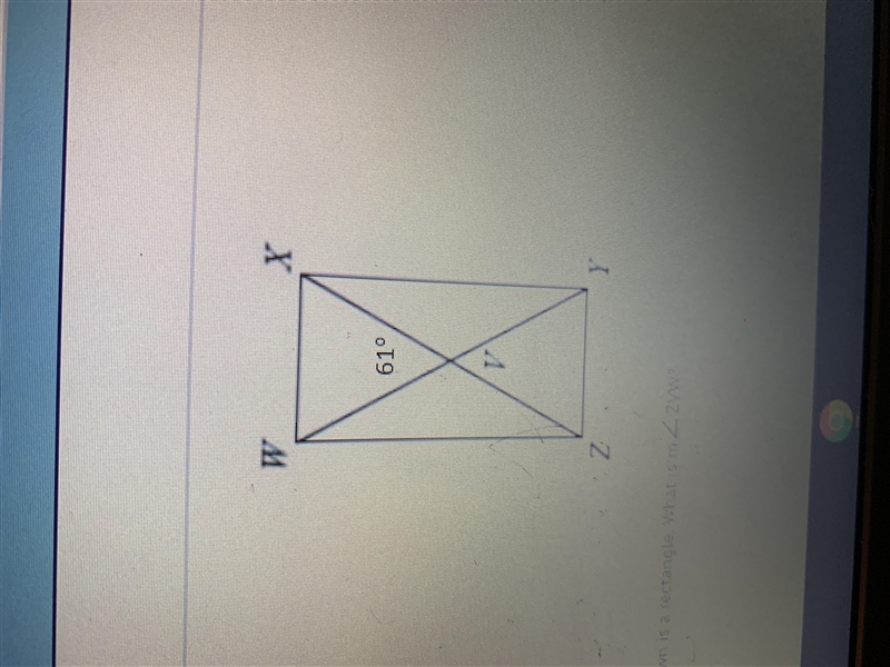 The quadrilateral shown is a rectangle. What is measure zvw-example-1