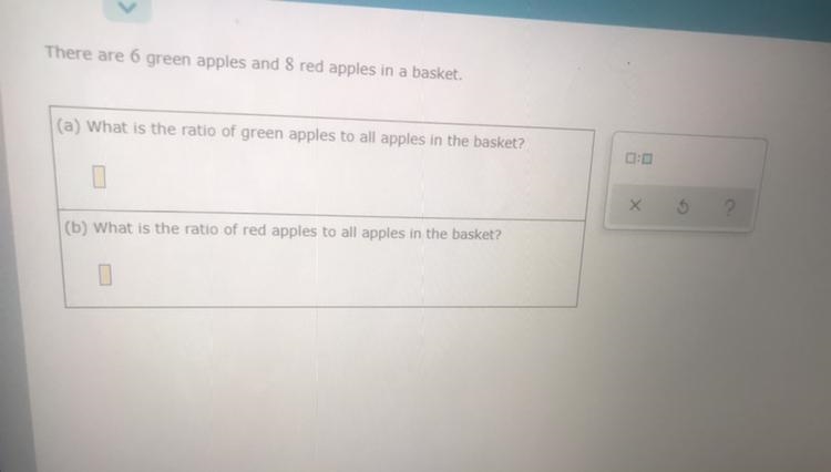 There are 6 green apples and 8 red apples in a basket.-example-1