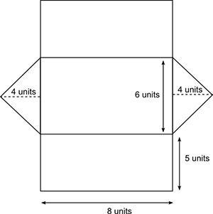 (05.06 LC)The net of an isosceles triangular prism is shown. What is the surface area-example-1