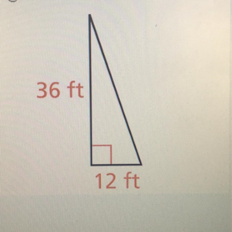 Does this triangle have a hypotenuse about 38 feet long-example-1