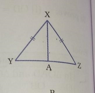 In the adjoining figure, if XY = XZ and YA = AZ, write down the relation between XA-example-1