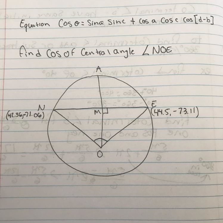 How do I find central angle with coordinates (42.36,-71.06) (44.5,-73.11) in order-example-1