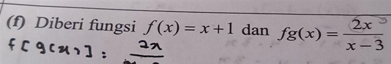 f =(x) = (x)/(4) fg (x) = (1)/(2x + 1) Find g(x) ​-example-1