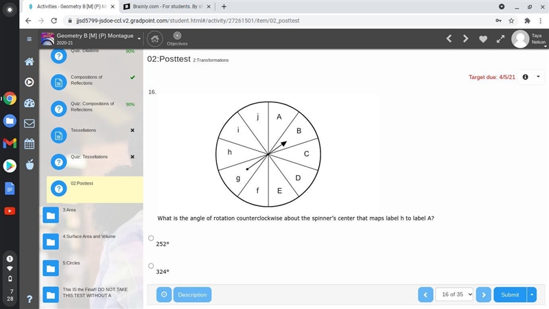 What is the angle of rotation counterclockwise about the spinner’s center that maps-example-1