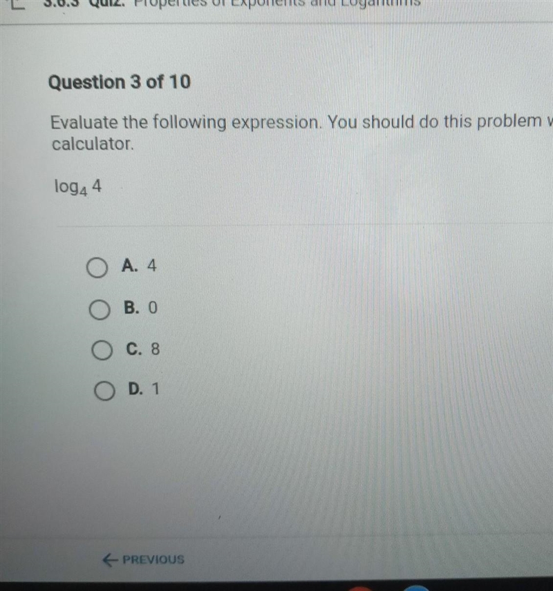 Evaluate the following expression. You should do this problem without a calculator-example-1