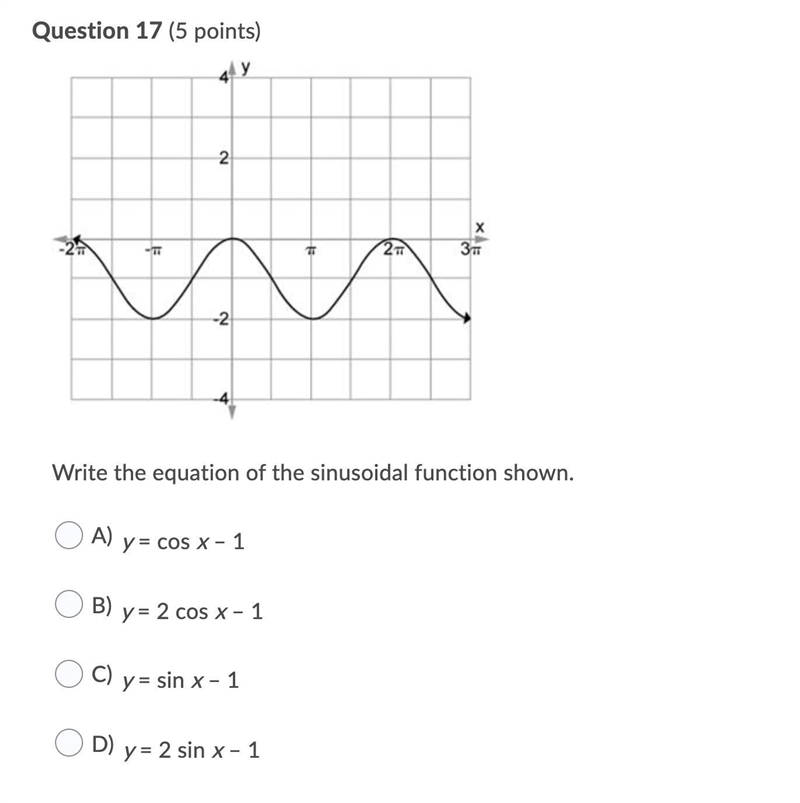 Write the equation of the sinusoidal function shown.-example-1