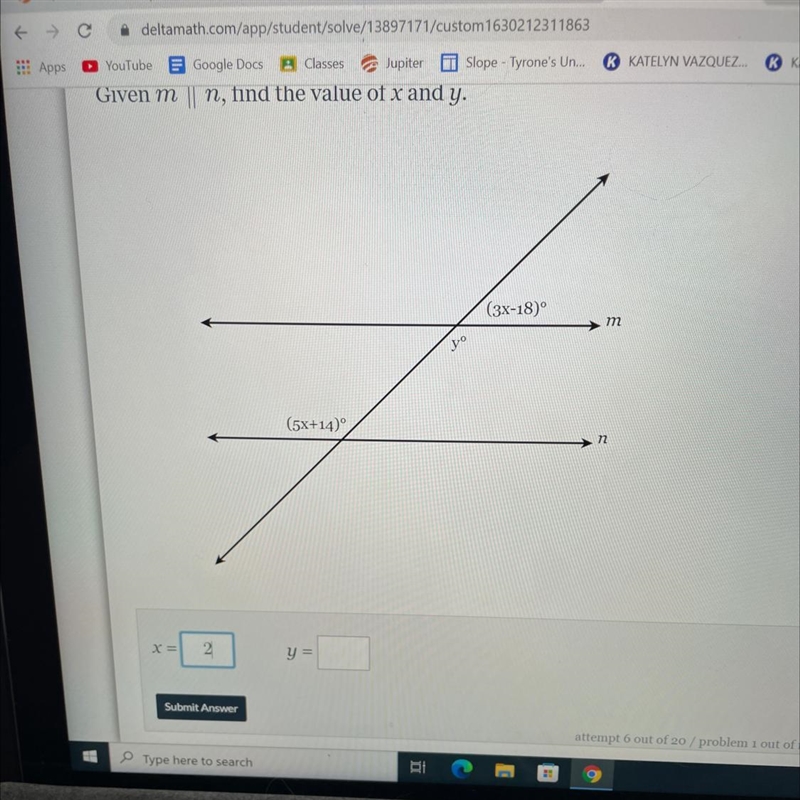 Given m | n, find the value of x and y.-example-1