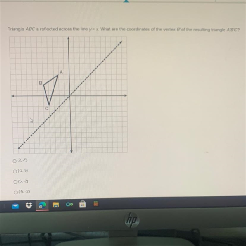 Triangle ABC is reflected across the line y = x. What are the coordinates of the vertex-example-1