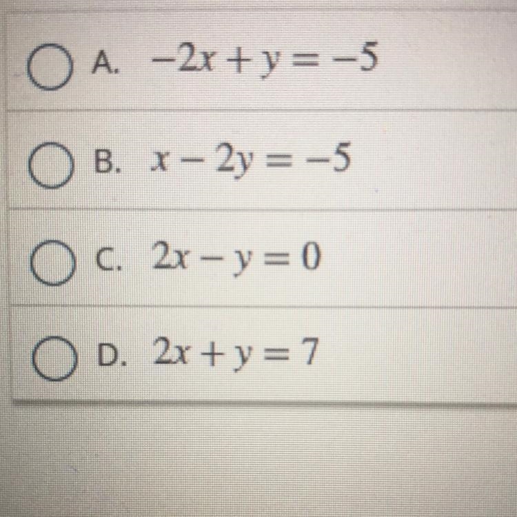 Which equation represents a line that is parallel to y = -2x - 52-example-1