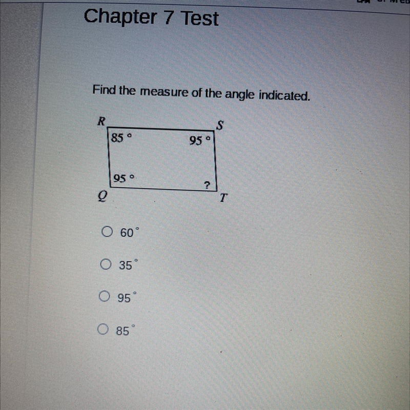 Find the measure of the angle indicated. PLS HELP-example-1