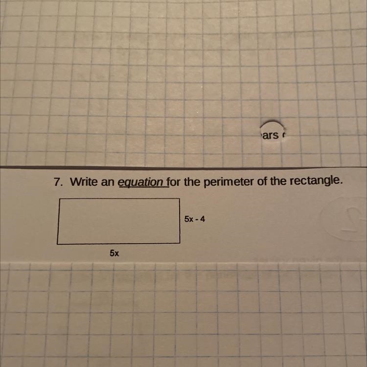 Write an equation for the perimeter of the rectangle-example-1