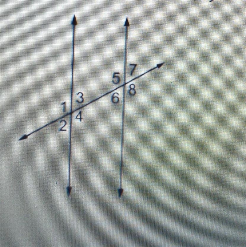 the diagram shows two parallel lines cut by a transversal. If the measure of < 3 = ( 7y-example-1