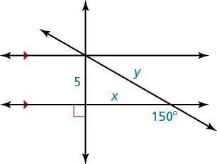 Find the values of x and y, write your answer in simplest form.-example-1