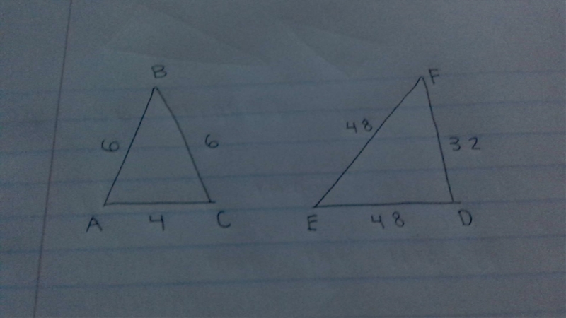 What is a scale factor from ΔABC to ΔDEF ? 1. 1/8 2.1/6 C.6 D. 8-example-1