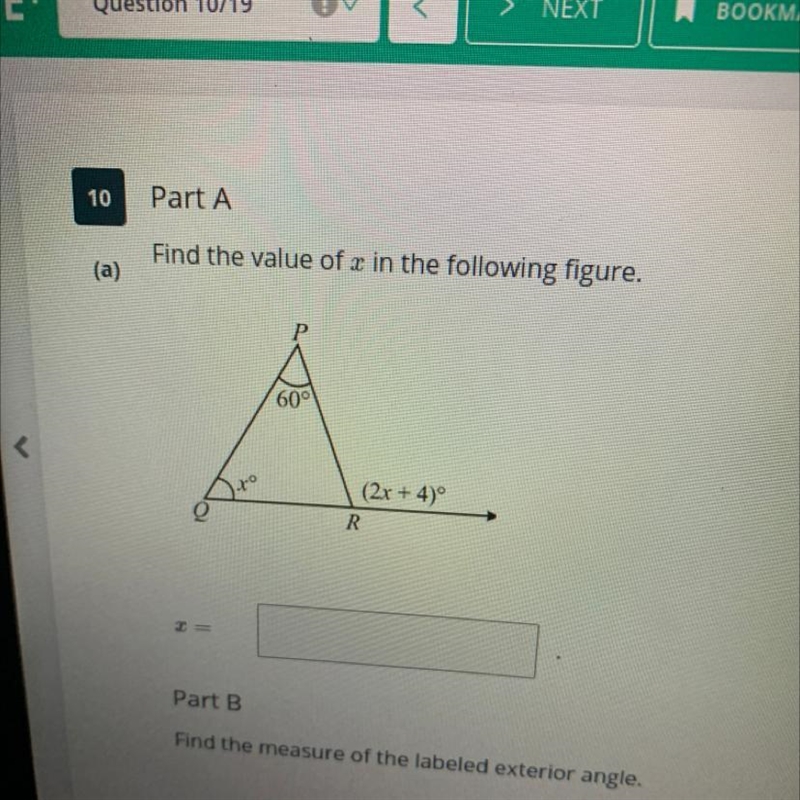 Find the value of x in the following figure. (a) 60° (2x + 40° R-example-1