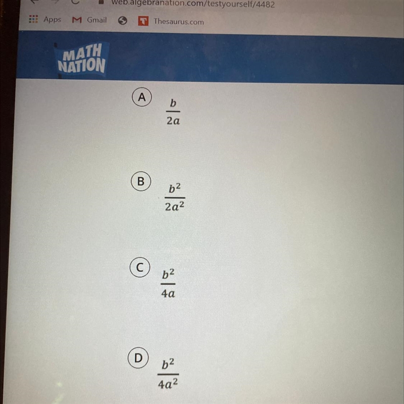 ALGEBRA NATION HELP Candice is deriving the quadratic formula.Her first few steps-example-1