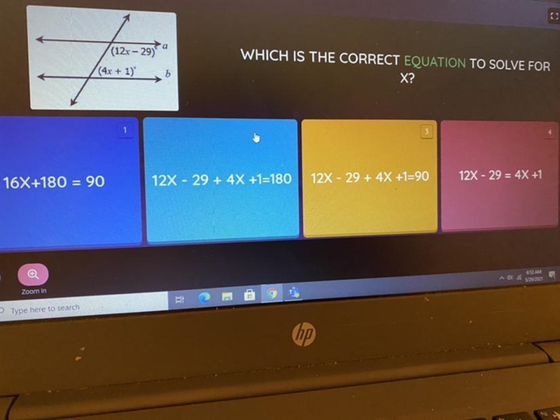 Whats the correct equation to solve for x-example-1