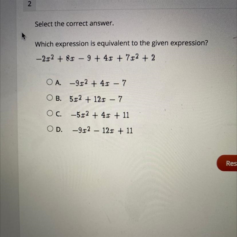 Which expression is equivalent to the given expression?-example-1