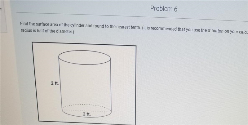 Find the surface area of this cylinder??​-example-1