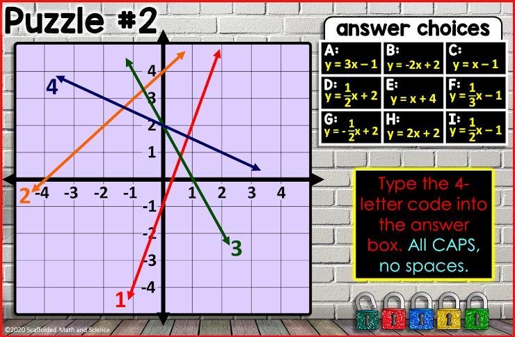 Can you find the slope-intercept equation of each line and type the correct code? Please-example-1