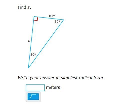 PLEASE HELP ASAP answer has to be in simplest radical form find s-example-1