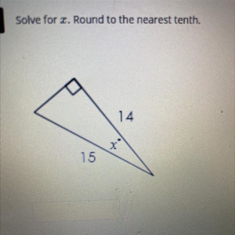 Solve for x. round to the nearest tenth. please help!!-example-1