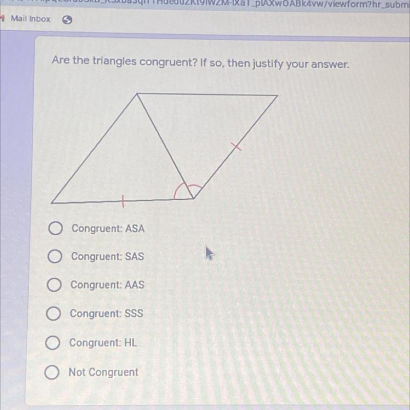 Are the triangles congruent? If so, then justify your answer. Congruent: ASA Congruent-example-1