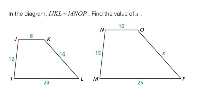 Find the value of x of the two triangles.-example-1