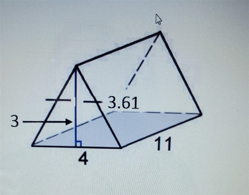 Find the total surface area of the triangular prism. Select one: O 135.42 O178 42 O-example-1