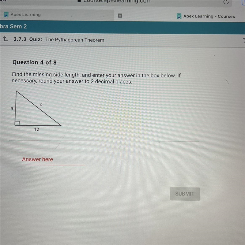 Find the missing side length, and enter your answer in the box below. If necessary-example-1