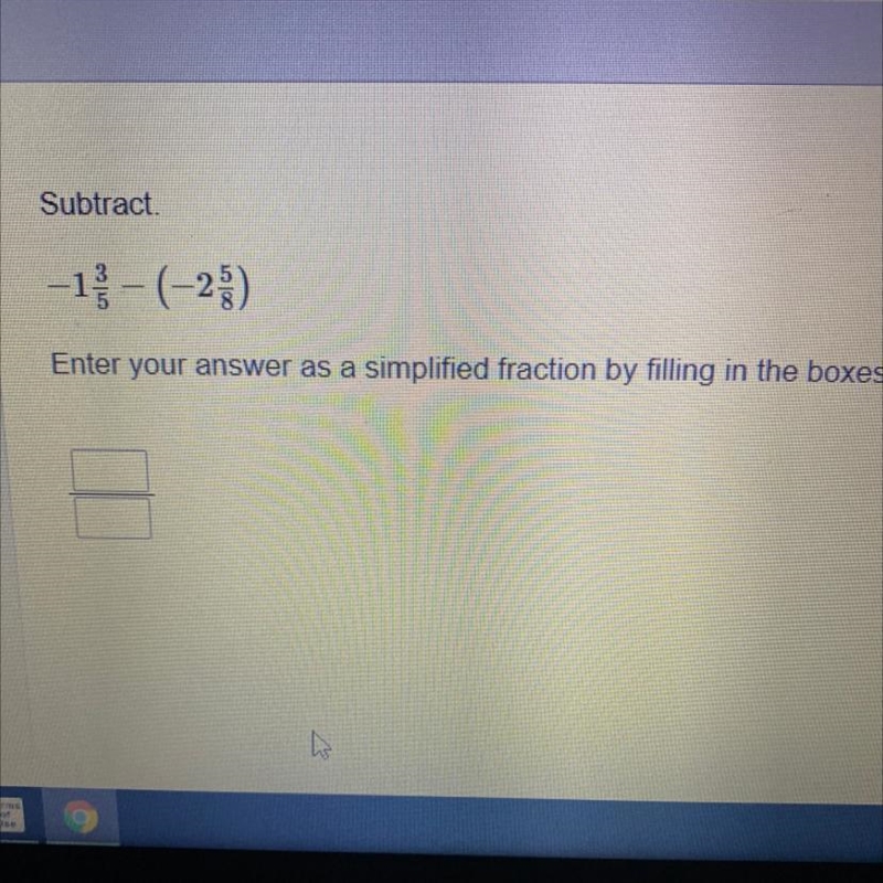 - 1 3/5 - (-2 5/8) = ?-example-1