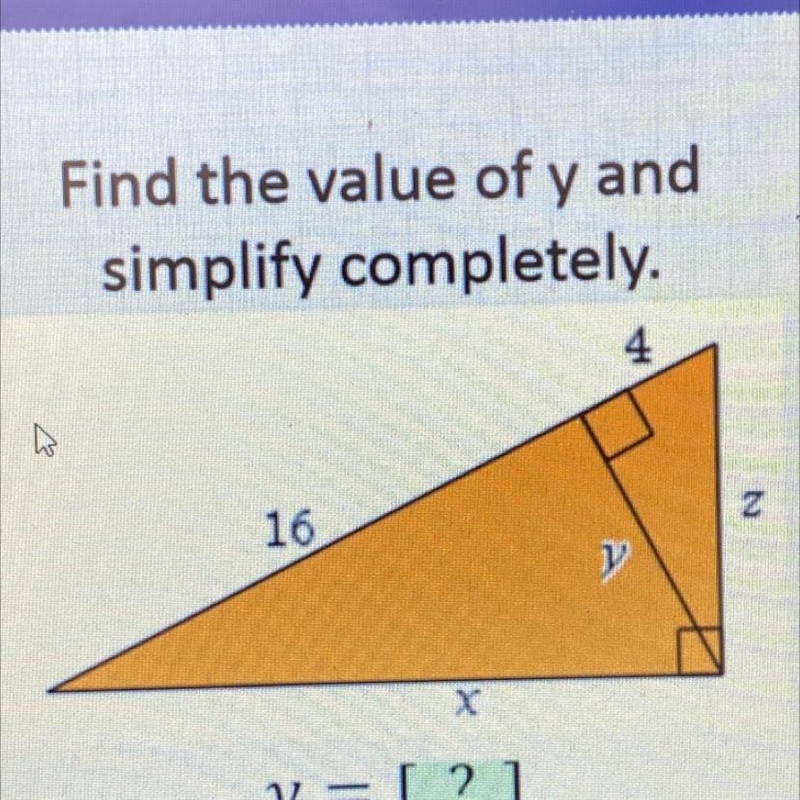 Find the value of y and simplify completely.-example-1