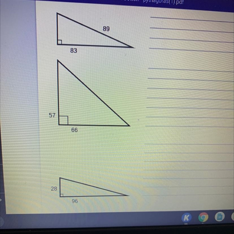 Find the length of the third side of each triangle. HELP PLEASE-example-1