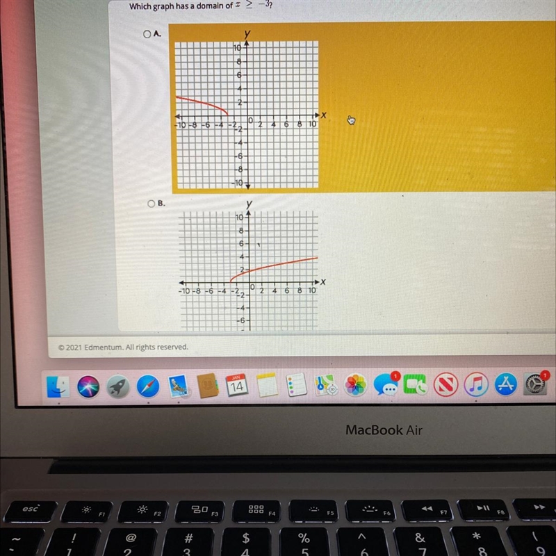 Select the correct answer. Which graph has a domain of x > -3-example-1