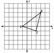 Find the coordinate of K' after a reflection of the triangle about the x-axis. Write-example-1