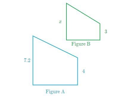 Figure A is a scale image of Figure B What is the value of x?-example-1