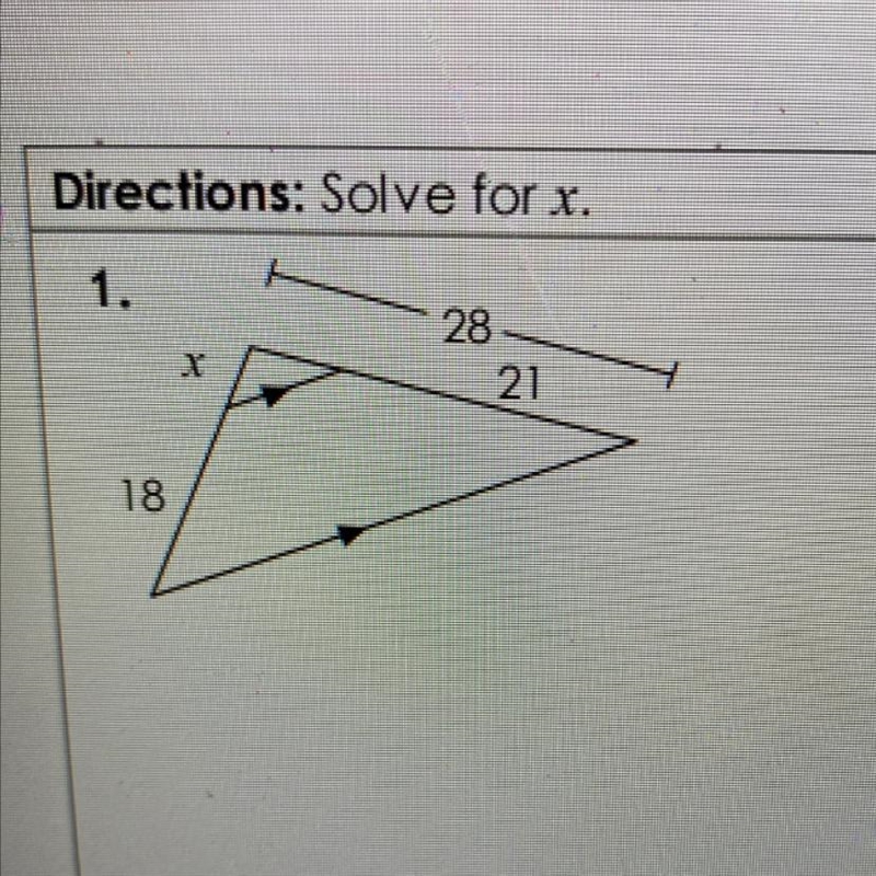 Directions: Solve for x. 1.-example-1