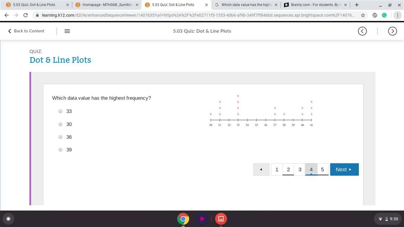 Which data value has the highest frequency?-example-1