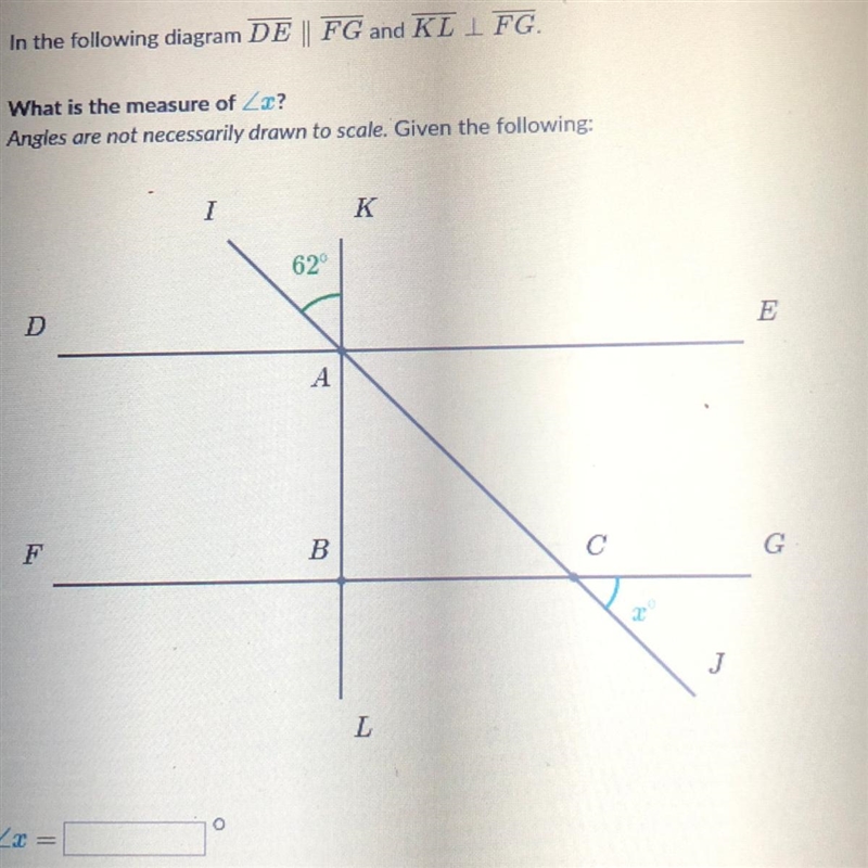 Please help! what is the measure of x?-example-1