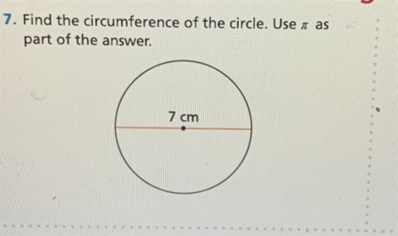 Find the circumference of the circle. Use as part of the answer-example-1