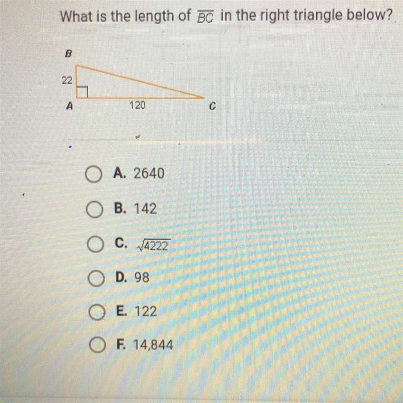 What is the length of BC in the right triangle below?-example-1