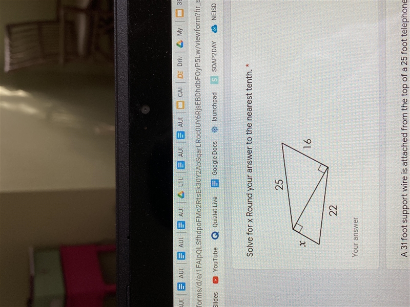 Solve for x round your answer to the nearest tenth-example-1