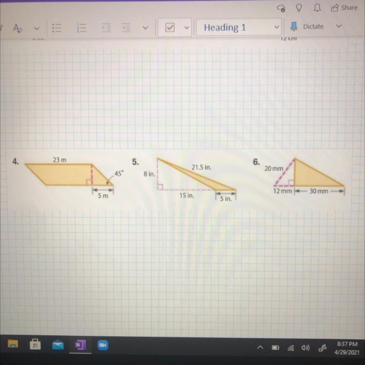 Find the area of each parallelogram or triangle-example-1