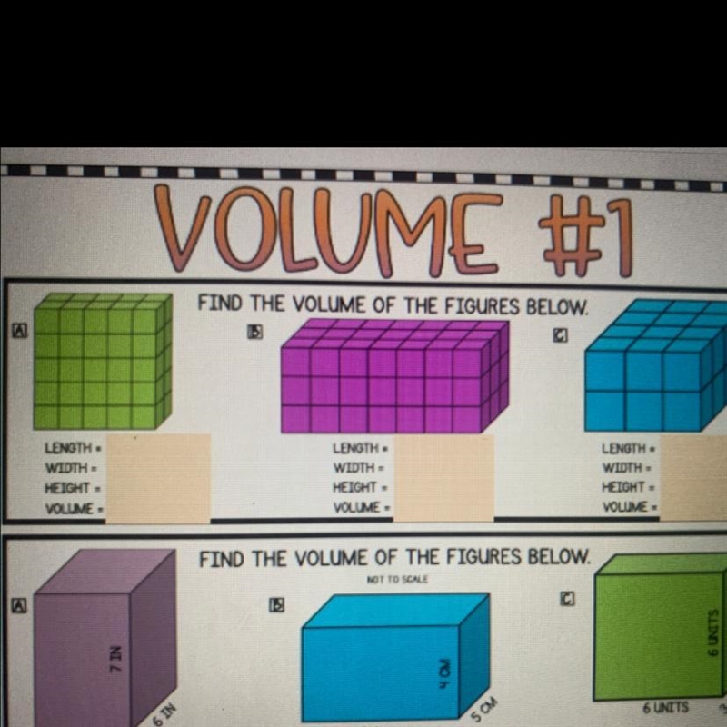 Find the volume of the figure below for A, B, C-example-1