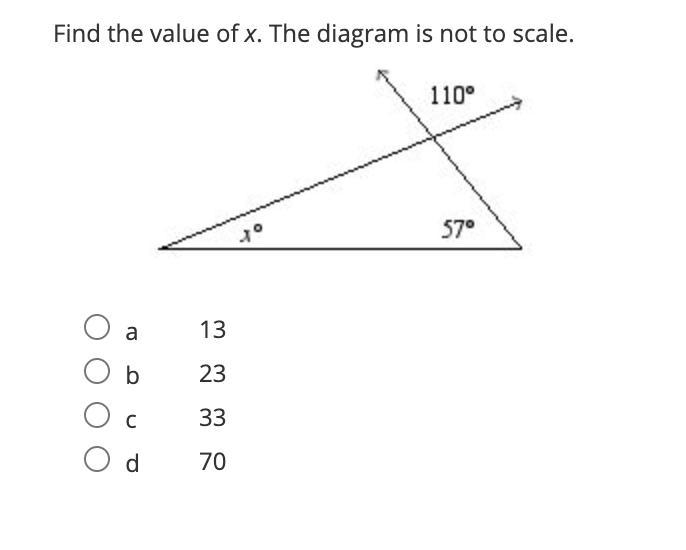 Find the value of x. The diagram is not to scale.-example-1